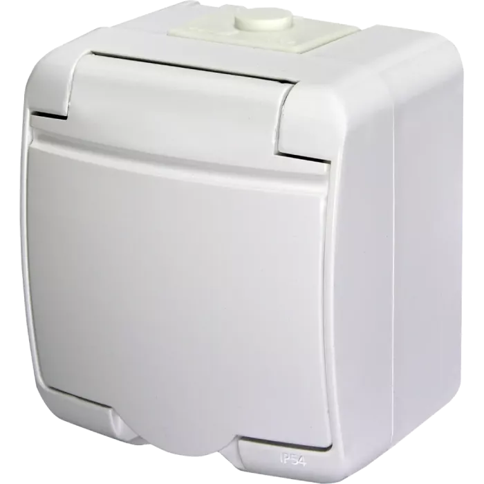 ETI 4668015 Hermetics Розетка 1-на з з/к Schuko RHE-1s (біла/біла кришка, IP54)