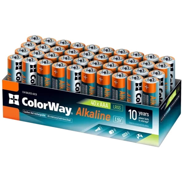 СolorWay Alkaline Power щелочные AAA (40шт) colour box Батарейки