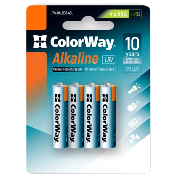 СolorWay Alkaline Power щелочные AAA (4 шт) blister Батарейки