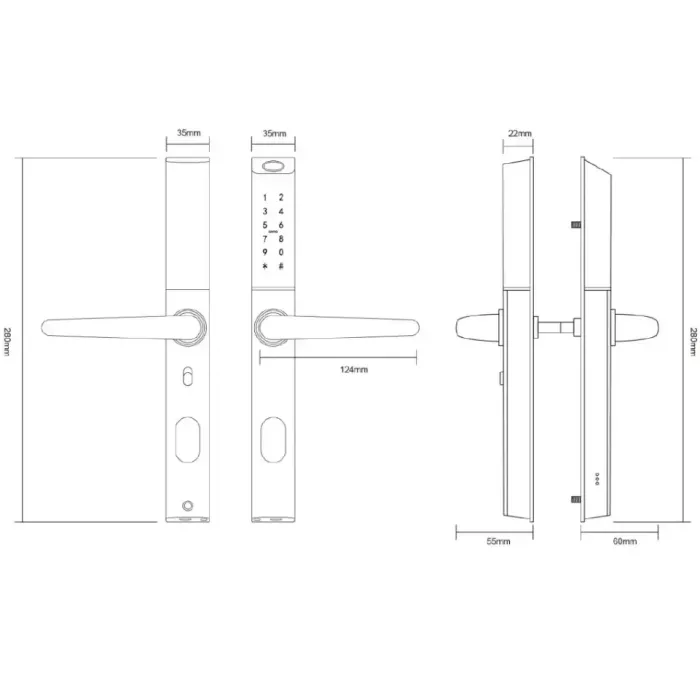 SEVEN LOCK SL-7763BF white Розумний дверний біометричний замок