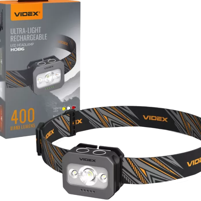 VIDEX VLF-H086 400Lm 5000K Налобный светодиодный фонарик