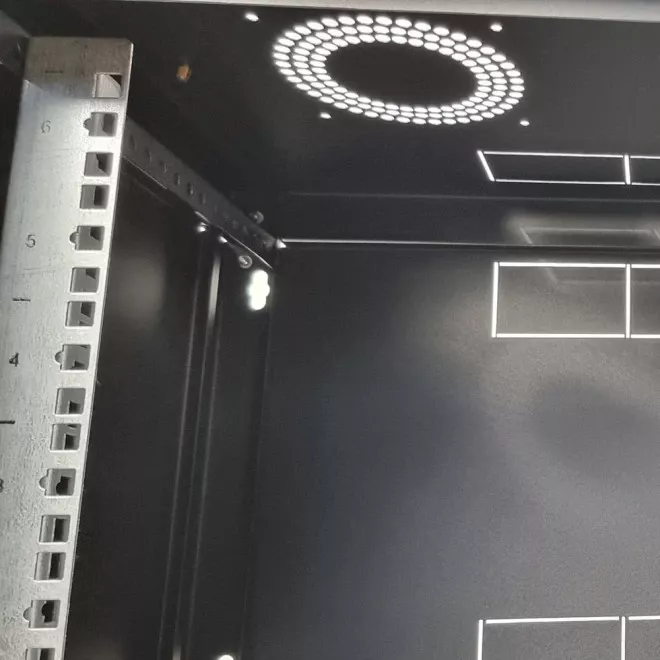 EServer 6U 600х500х370 скло, чорна Шафа