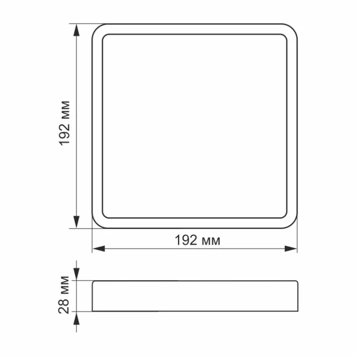 VIDEX 18W 5000K 220V LED світильник накладний квадрат