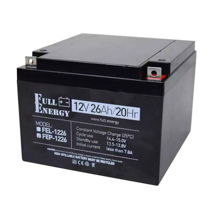 Full Energy FEP-1226 26 А*г 12В Свинцево-кислотна акумуляторна батарея