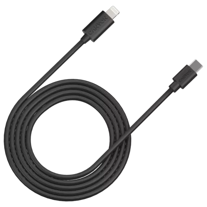 Canyon CFI12B black (Lightning - USB-C ) 2м 20Вт Кабель