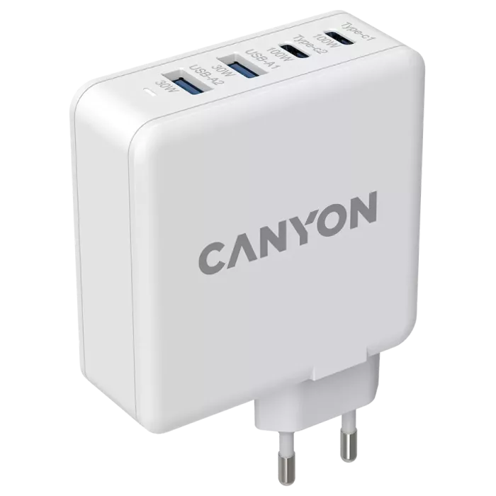 Canyon H-65 white (GAN 100W) Сетевое зарядное устройство