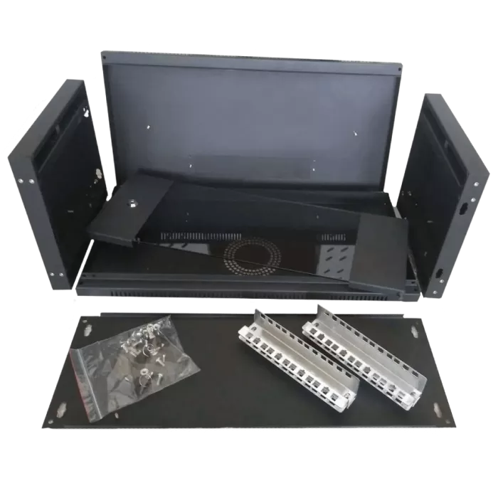 Hypernet WMNC-350-4U-FLAT-BLACK Шафа коммутаційна настінна розбірна чорна