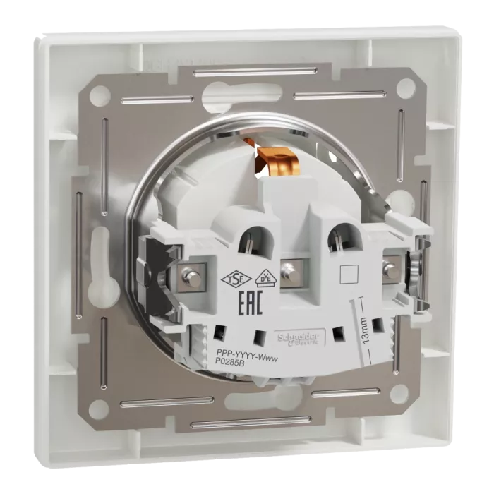 Schneider Electric ASFORA EPH3100121 Розетка одинарна із заземленням і кришкою