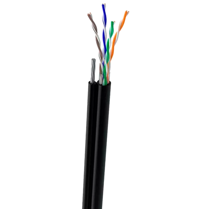 OK-Net UTP 4*2*0,49+ КППт-ВПбухта 305 м Кабель вуличний з тросом 7*0,5мм cat 5e