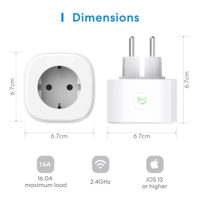 Meross MSS210HK(EU) Розумна WiFi розетка (1 pack)