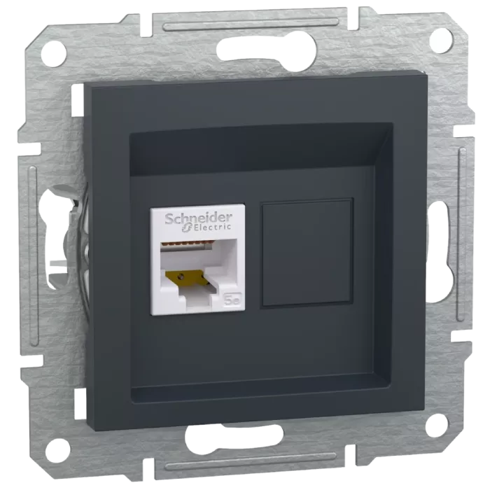 Schneider Electric Asfora EPH4300169 РОЗЕТКА КОМП'ЮТЕРНА RJ45 UTP КАТ. 5Е АНТРАЦИТ