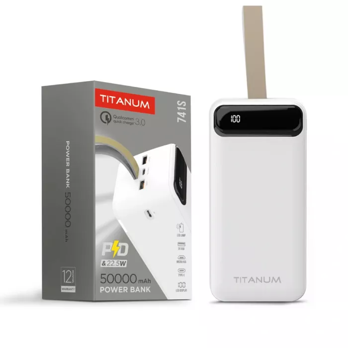 TITANUM 741S 22.5W White 50000mAh Повербанк