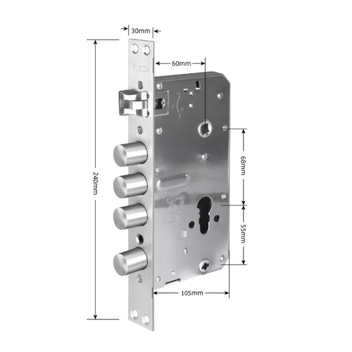 SEVEN LOCK SL-7768BF (врізна частина 6068R) Біометричний замок