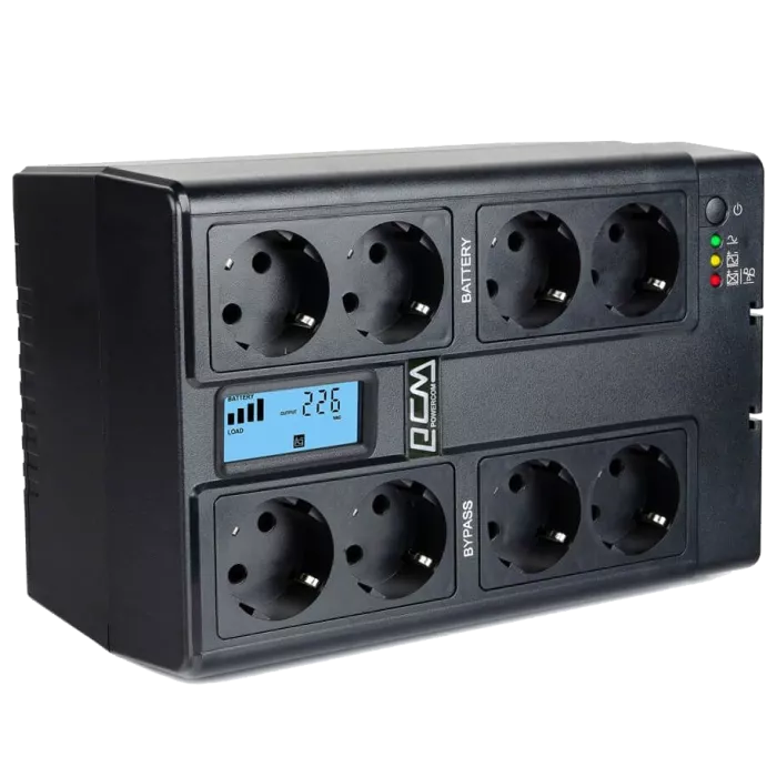 Powercom CUB-1000N LCD Schuko Джерело безперебійного живлення