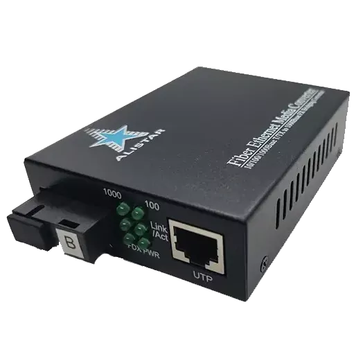 ALISTAR X5G 1G 10/100/1000BASE-T RJ-45 - 1000BASE-LX 1SM WDM SC 20KM TX1550/RX1310nm Медіаконвертор