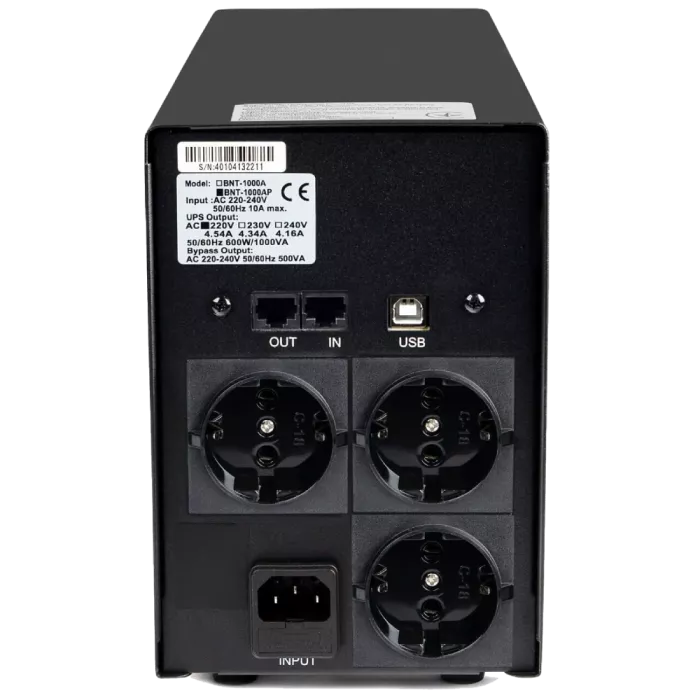 Powercom BNT-1000AP Schuko 1000VA/600W Джерело безперебійного живлення