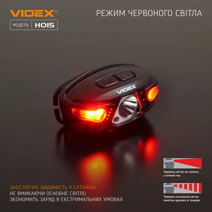 VIDEX VLF-H015 330Lm 5000K Налобный светодиодный фонарик