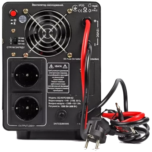 EnerGenie EG-HI-PS1000-02 1000ВA чистая синусоида Джерело безперебійного живлення під акумулятор