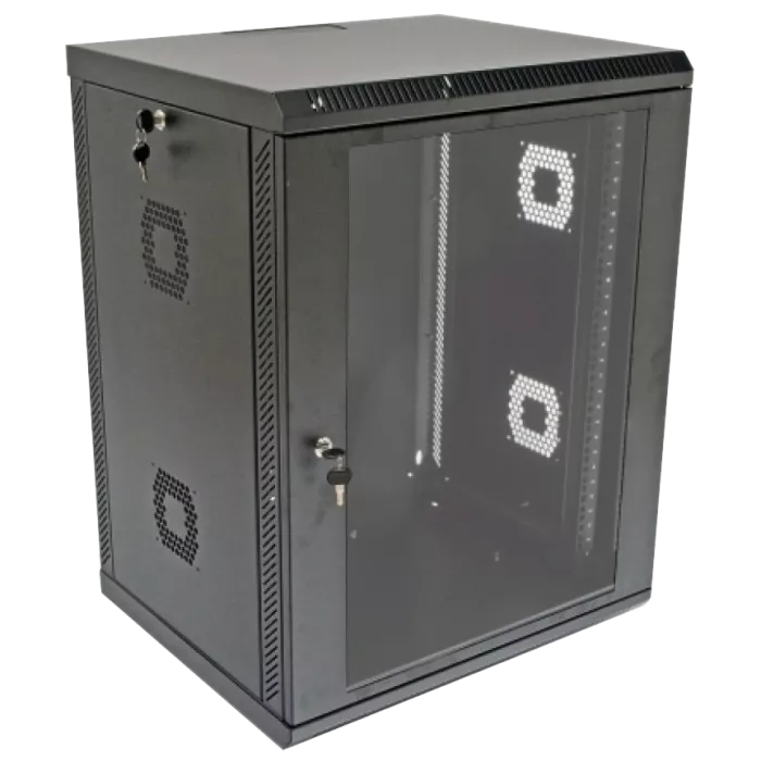 19"15U, 600х600х773 акрилове скло,чорна Шафа