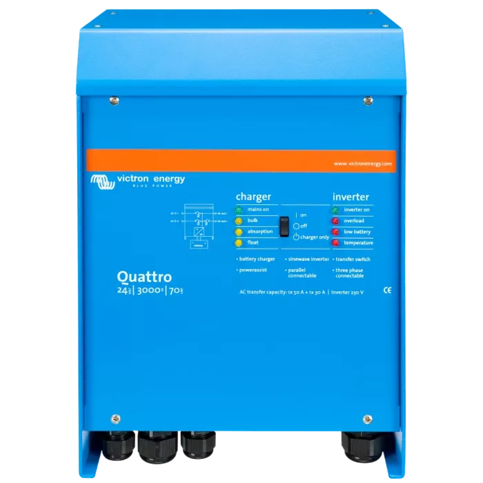 VictronEnergy Quattro 24/3000/70-50/50 однофазний чиста синусоїда Інвертор