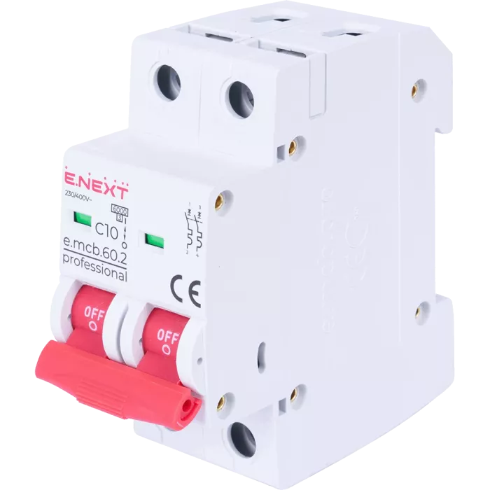 Enext e.mcb.pro.60.2.C 10 new, 2р, 10А, C, 6кА new Модульный автоматический выключатель