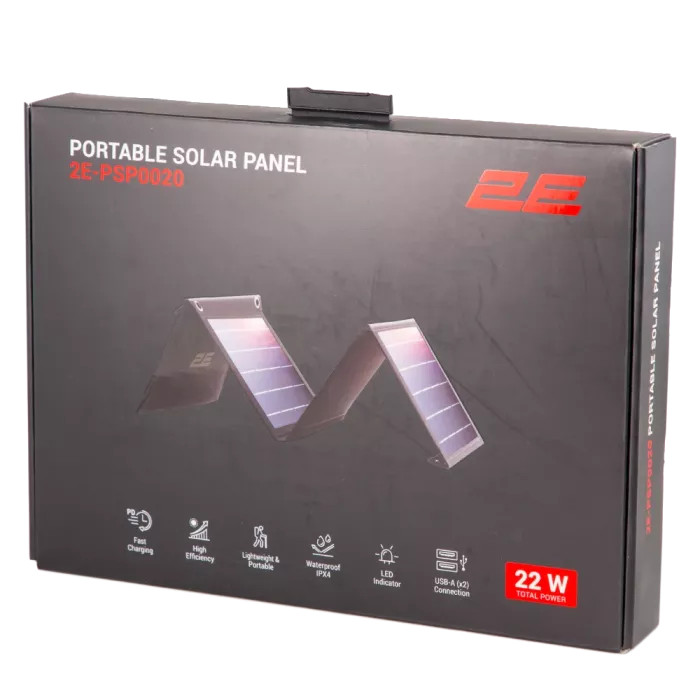2E 22 Вт портативная 2*USB-A 5V/2.4A Сонячна панель