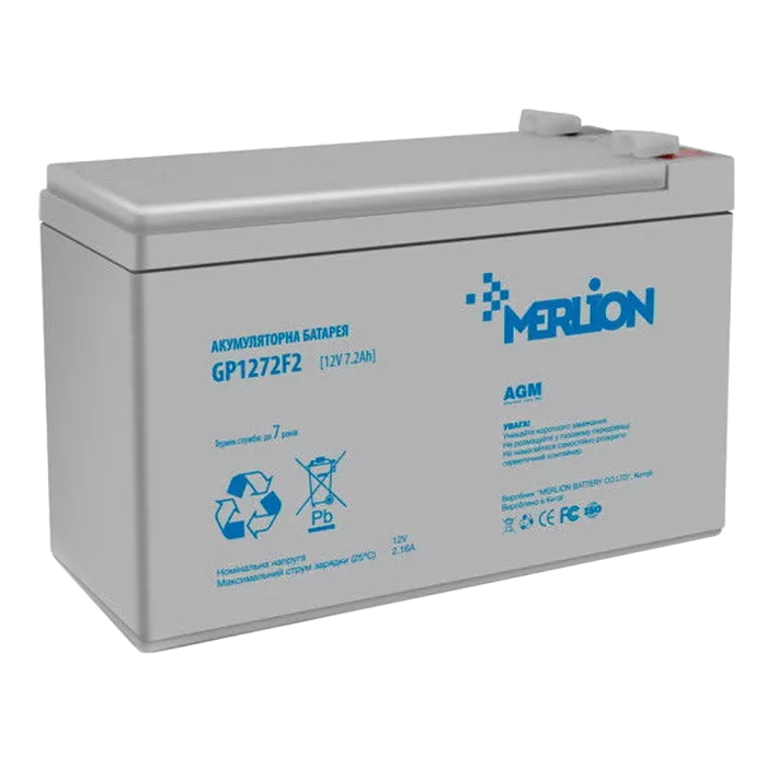 MERLION GP1272F2 7.2А*г 12В Свинцево-кислотна акумуляторна батарея