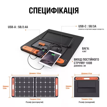 Jackery Solar Saga 100 Сонячна панель