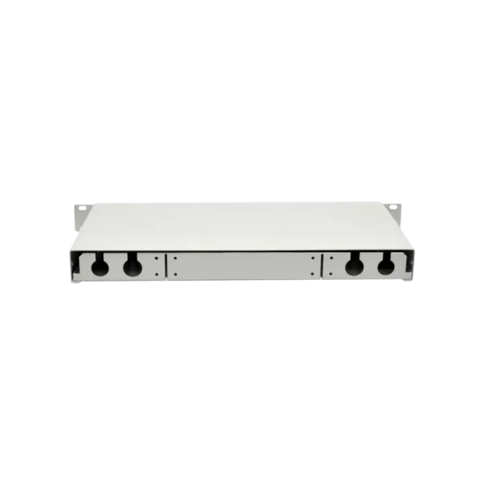Патч-панель 24 порти SC-Simpl./LC-Dupl./E2000, пуста, кабельні вводи для 2xPG13.5 та 2xPG11, 1U, чор