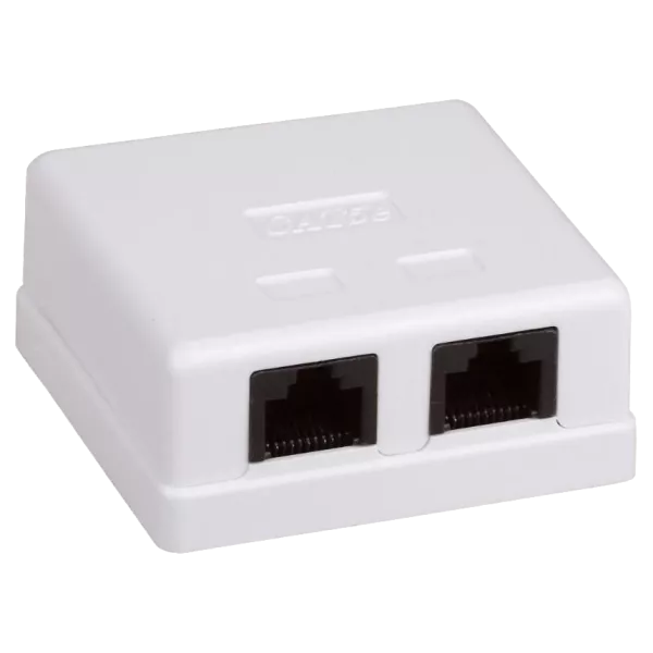Hypernet MB-UTP6-2 Розетка 2-портова RJ45 UTP, біла, 6 категорія