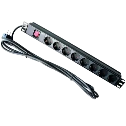 Hypernet SPP8-E Блок 8 розеток 220В 19'' з вимикачем SHUKO