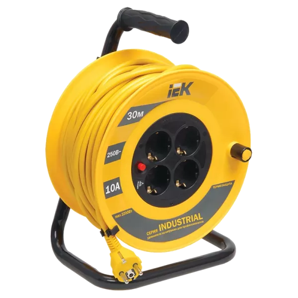 IEK Подовжувач-катушка 4гн 30м З/К УК30 т/з (3х1,5мм2) IP44