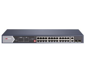 Hikvision DS-3E0528HP-E Hi-PoE Комутатор 24 порти некерований