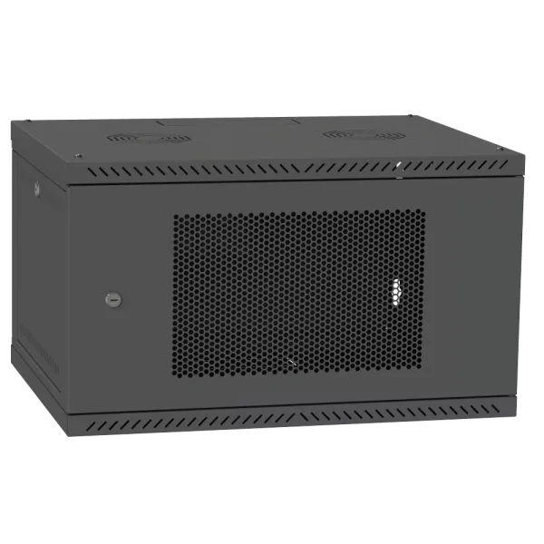 IPCOM 4U 600x350 Шафа телекомунікаційна двері перф (RAL9005)