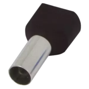 ТЕ6-14 чорний (100шт) Наконечник втулковий для 2х проводів з ізоляцією