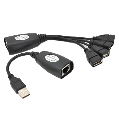 RJ-45 to AM + RJ-45 to 4xAF 50 м Подовжувач USB 2.0 сигналу F/UTP