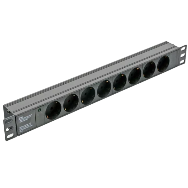 Блок 19" на 8 роз. нім. станд.,10А, з індикат., без шнура, 1U