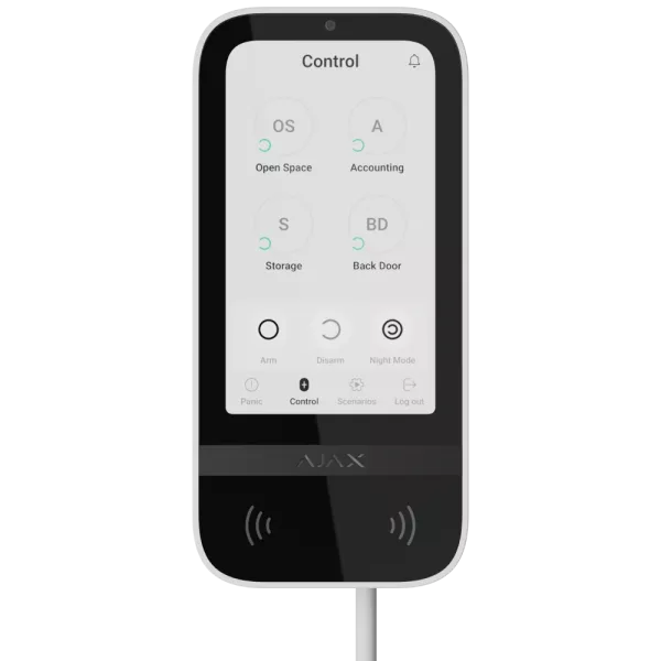 Клавіатура дротова сенсорна Ajax Superior KeyPad TouchScreen white Fibra
