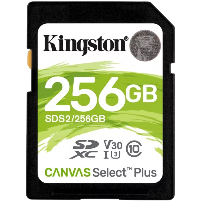 Kingston Canvas Select Plus 256Гб 100R C10 UHS-I U3 V30 Карта пам'яті SDXC