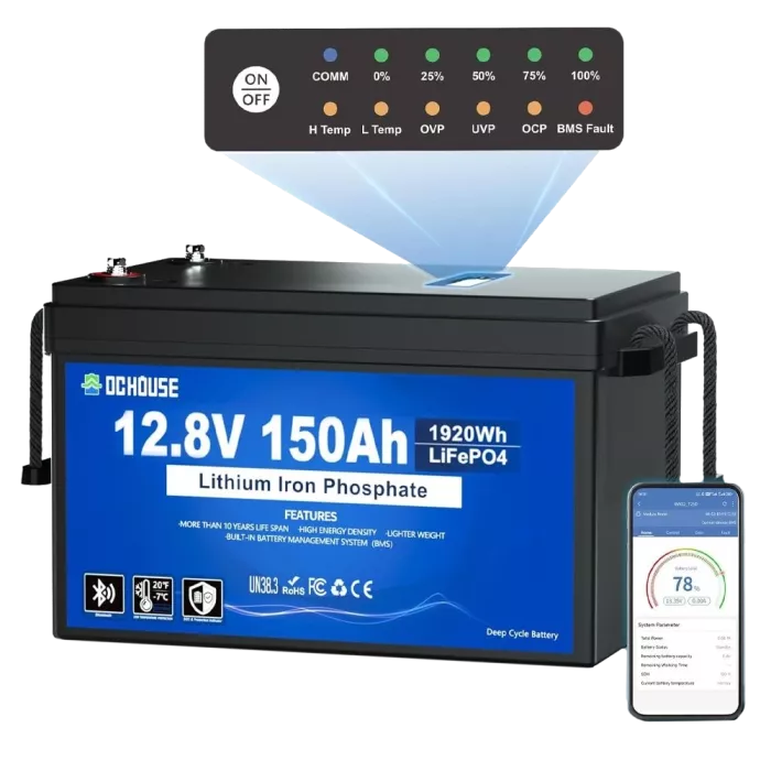 DСHOUSE 12.8V 150Ah (ECO-LFP1215005) Bluetooth Аккумуляторная батарея