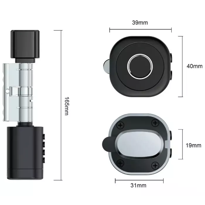 SEVEN LOCK SL-7774BF black (35-90мм) (цилиндр) Біометричний замок