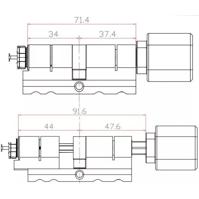 SEVEN LOCK SL-7774BF black (35-90мм) (цилиндр) Біометричний замок
