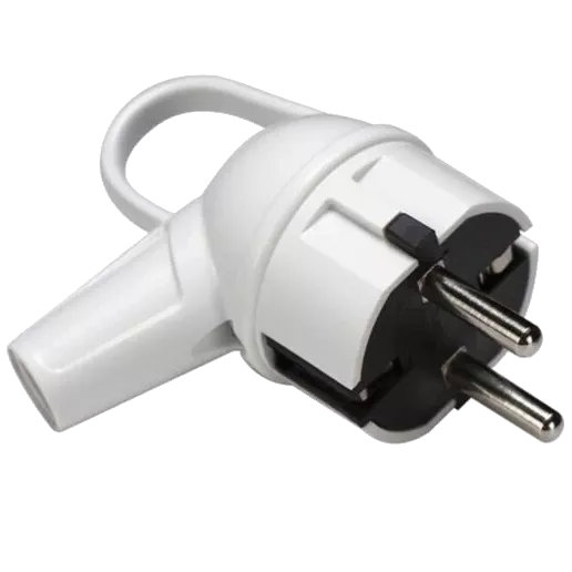 Makel 10037 Вилка з заземленням біла з кільцем