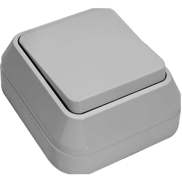 Makel 45001 Вимикач одноклавішний IP44 без підсвітки сірий