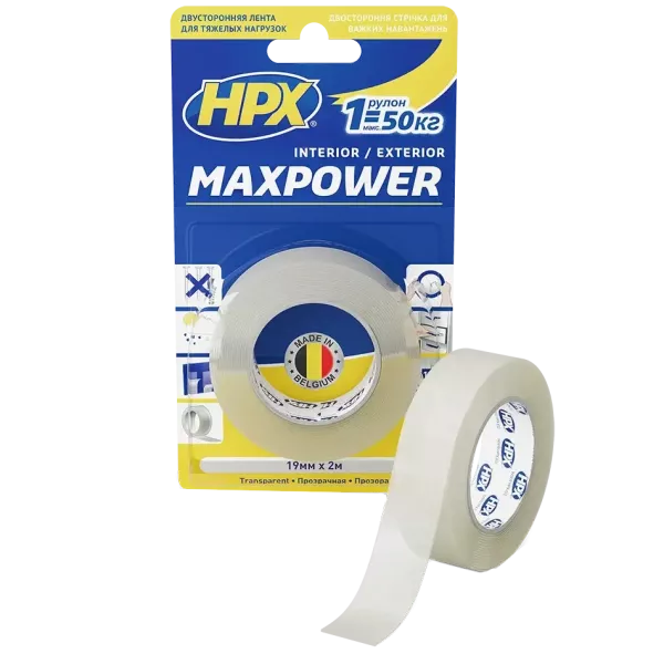 MAXPOWER HT1905 19мм х 5м Стрічка двохстороння
