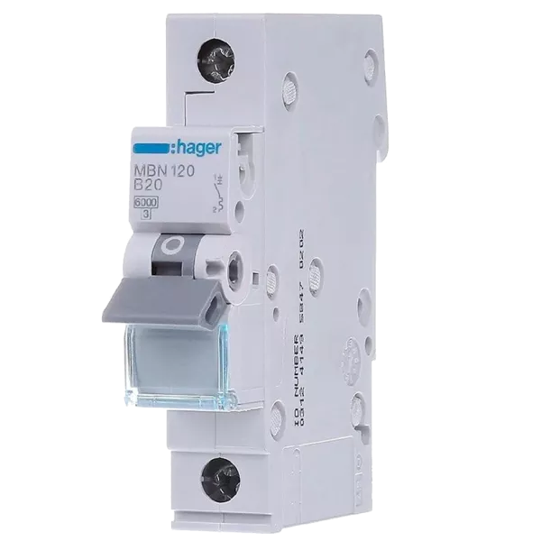 Hager MBN120 Автоматичний вимикач 1P 6kA B-20A 1M