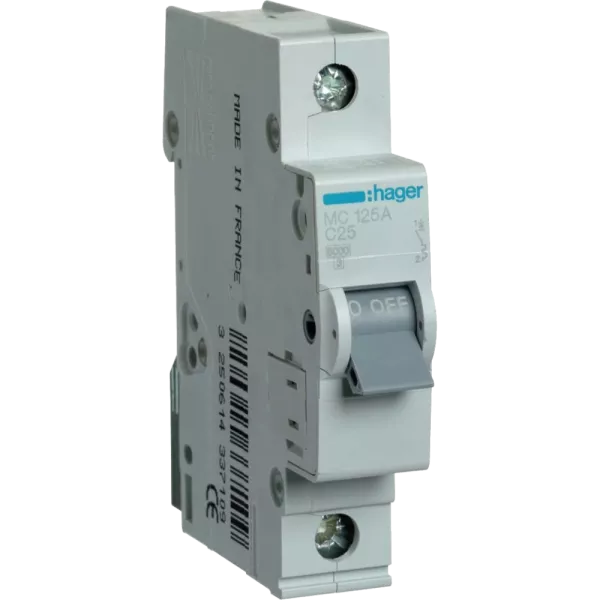 Hager In=25А «C» 6kA MC125A Автоматичний вимикач
