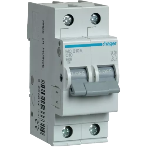 Hager MC210A Автоматичний вимикач 2п C 10A 6кА 2м