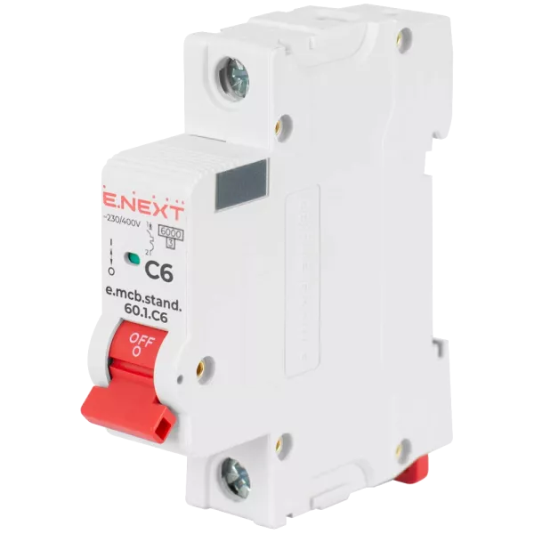 Enext e.mcb.stand.60.1.C6, 1р, 6А, C, 6кА Модульний автоматичний вимикач