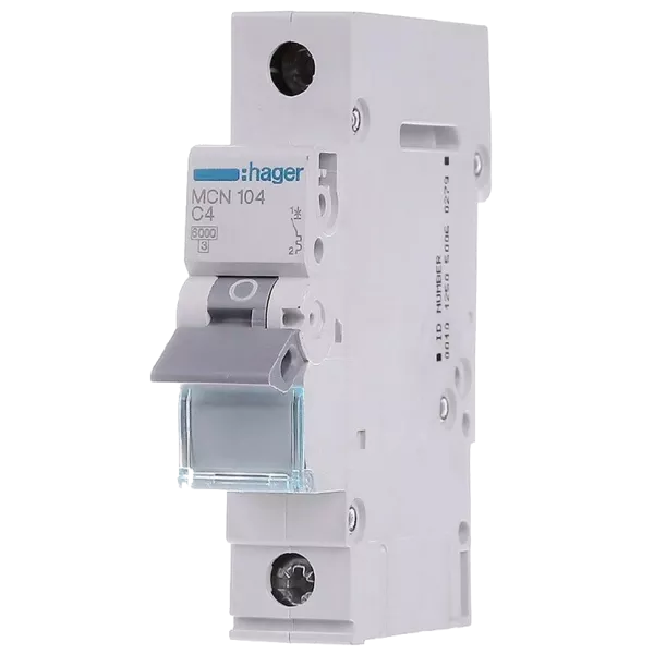 Hager MCN104 Автоматичний вимикач 1P 6kA C-4A 1M
